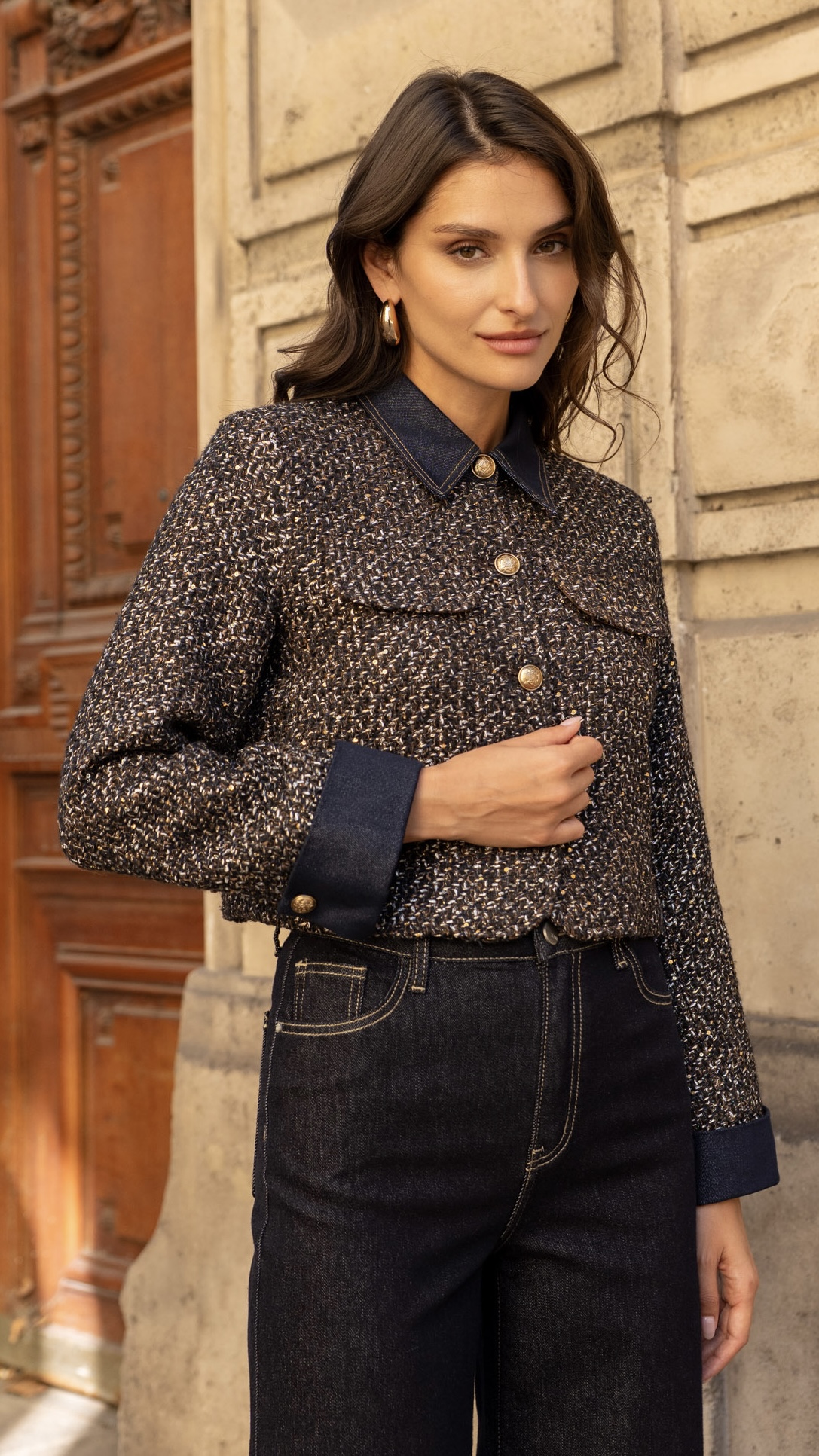 veste-tweed-femme-558fbv-1.jpg Veste tweed choco femme – Image 1