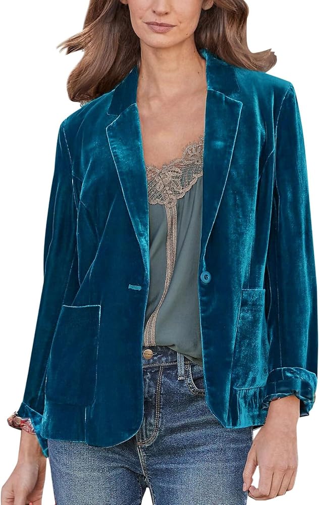 veste-velours-femme-172qgo-1.jpg Veste en velours doré pour femme Couleur unie Décontractée Pour femme, ag, S : Amazon.fr: Mode – Image 1