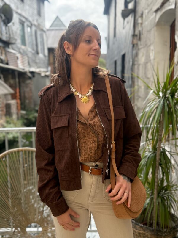 veste-velours-femme-616iwh-1.jpg Veste velours marron femme – courte et chic | Dream by C – Image 1