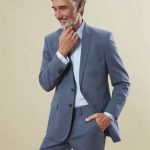 GREIFF Veston homme pinpoint MODERN 37.5 regular fit 56 | pinpoint bleu moyen