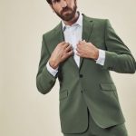 GREIFF Veston homme 2 bouton PREMIUM regular fit 46 | vert olive