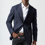 Veston léger en laine et cachemire marine Corneliani pour homme | Valérie Simon